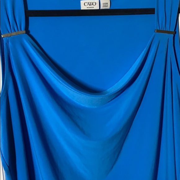 Cato Blue Scoop/Draped Neck Tank - Picture 4 of 5
